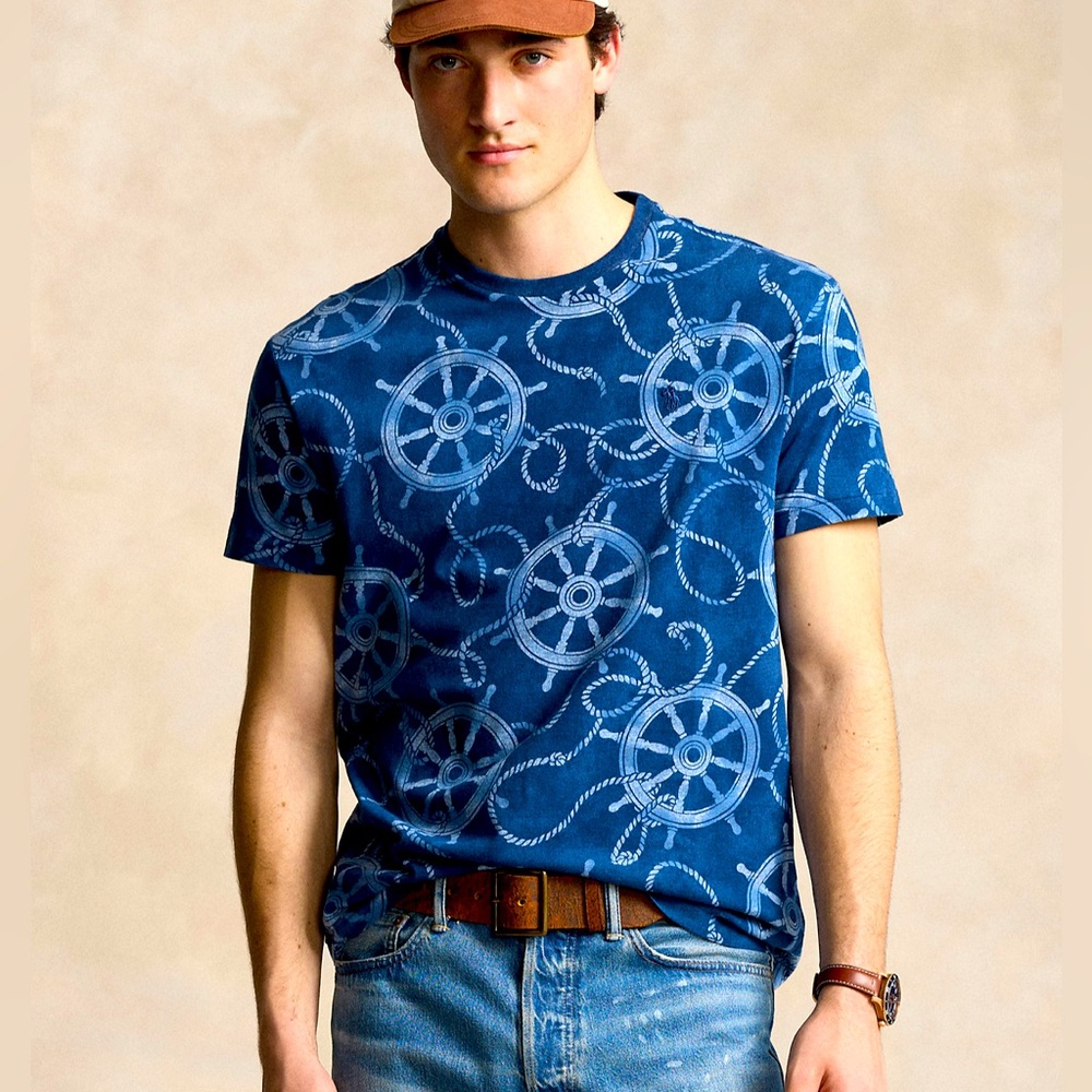 Men’s POLO RALPH LAUREN, Nautical Jersey 
T-shirt🔥 NEW! LARGE